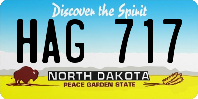 ND license plate HAG717