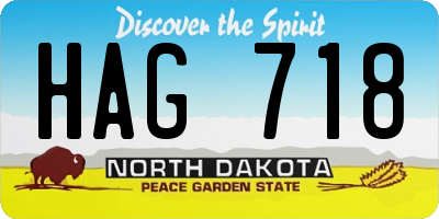 ND license plate HAG718