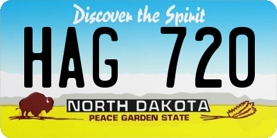 ND license plate HAG720