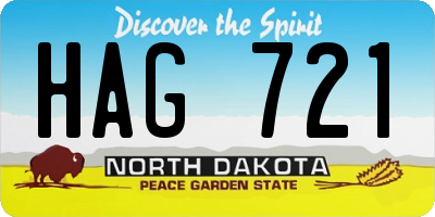 ND license plate HAG721