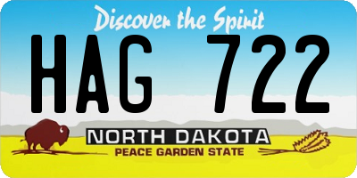 ND license plate HAG722