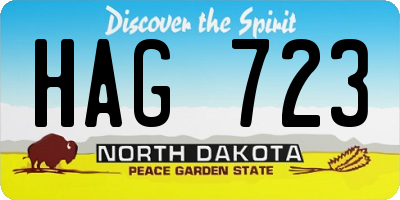 ND license plate HAG723