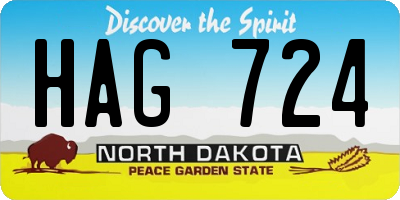 ND license plate HAG724