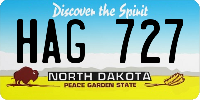 ND license plate HAG727