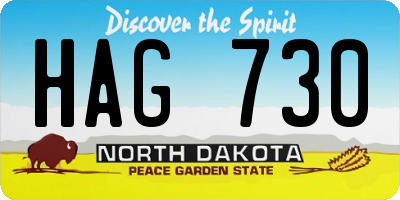 ND license plate HAG730