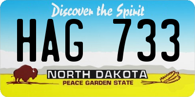 ND license plate HAG733