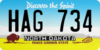 ND license plate HAG734