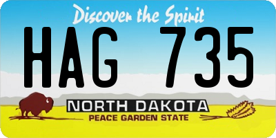 ND license plate HAG735