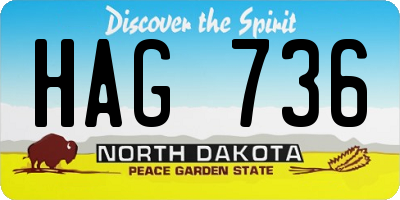 ND license plate HAG736