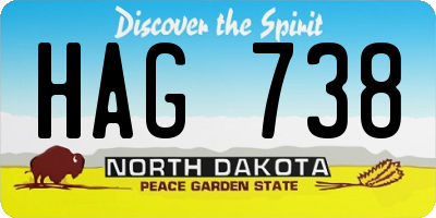 ND license plate HAG738