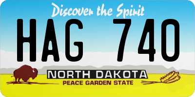 ND license plate HAG740