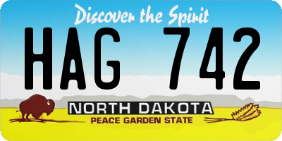 ND license plate HAG742