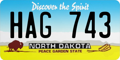 ND license plate HAG743