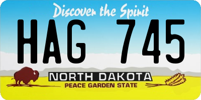 ND license plate HAG745