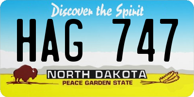 ND license plate HAG747