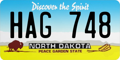 ND license plate HAG748