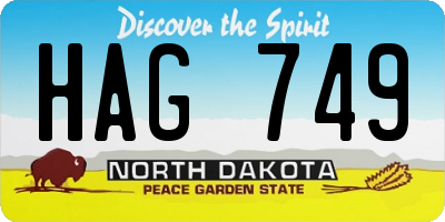 ND license plate HAG749