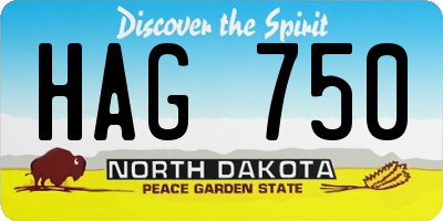 ND license plate HAG750