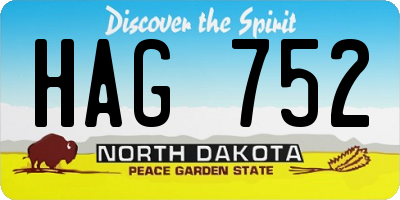 ND license plate HAG752