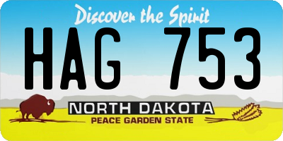 ND license plate HAG753