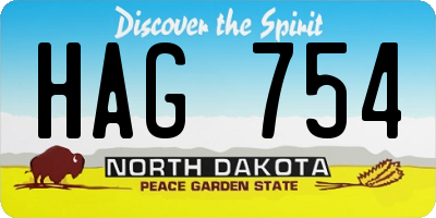 ND license plate HAG754