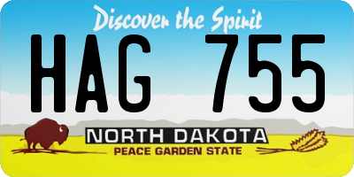 ND license plate HAG755