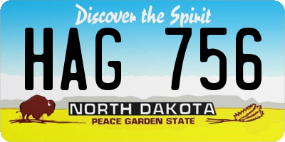 ND license plate HAG756