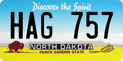 ND license plate HAG757