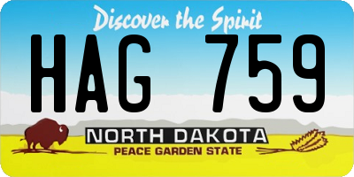 ND license plate HAG759