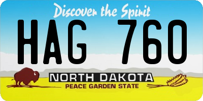 ND license plate HAG760