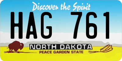 ND license plate HAG761