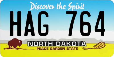 ND license plate HAG764