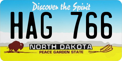 ND license plate HAG766