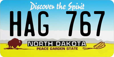 ND license plate HAG767