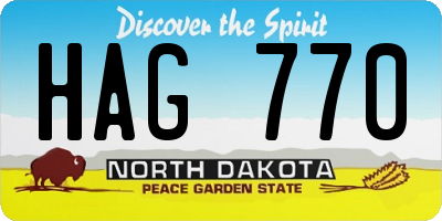 ND license plate HAG770