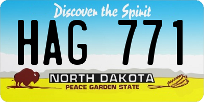 ND license plate HAG771