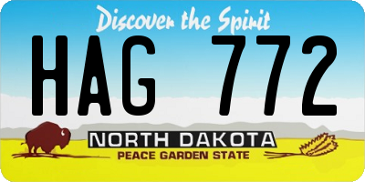 ND license plate HAG772