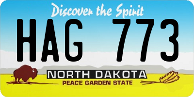 ND license plate HAG773