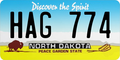 ND license plate HAG774