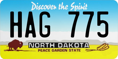 ND license plate HAG775