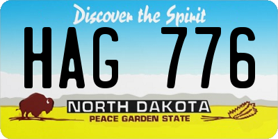 ND license plate HAG776