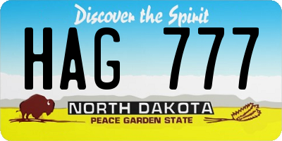 ND license plate HAG777