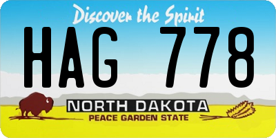 ND license plate HAG778