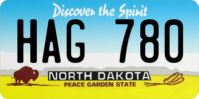 ND license plate HAG780