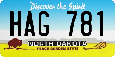 ND license plate HAG781