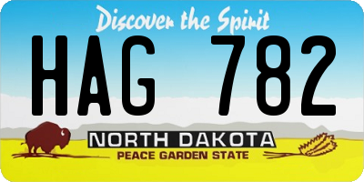 ND license plate HAG782