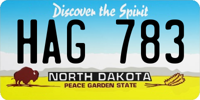 ND license plate HAG783