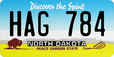 ND license plate HAG784