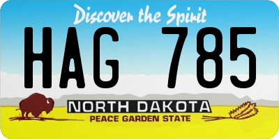 ND license plate HAG785