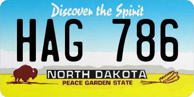 ND license plate HAG786